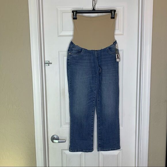 Oh Baby by Motherhood Size Medium Cropped Maternity Jeans Full Belly Panel - Picture 1 of 9